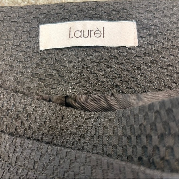 LAUREL chocolate brown textured lined pencil skirt Sz 38 business career - Picture 6 of 12